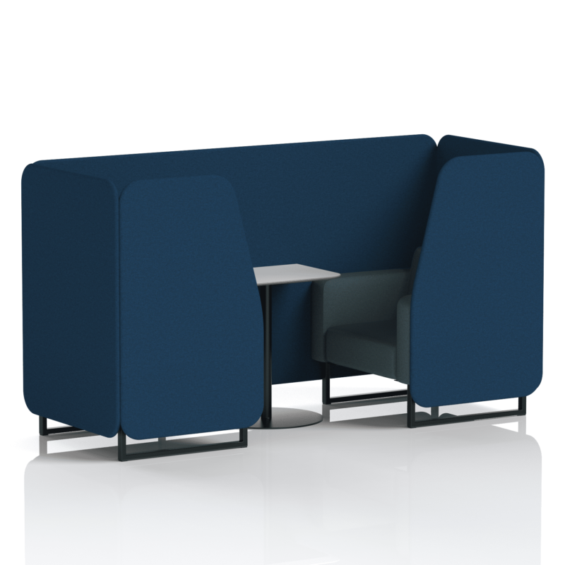 Brixworth Booth With Black Legs And White Table In Two Tone - Image 8