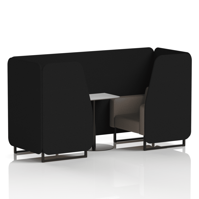 Brixworth Booth With Black Legs And White Table In Two Tone - Image 9