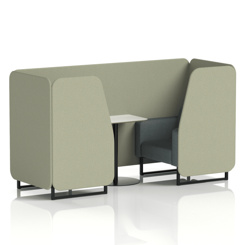 Brixworth Booth With Black Legs And White Table In Two Tone - Image 15