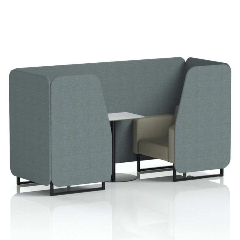 Brixworth Booth With Black Legs And White Table In Two Tone - Image 18