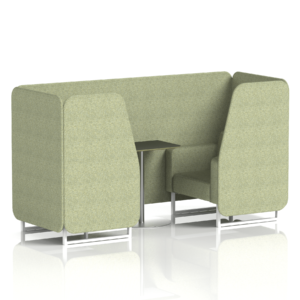 Brixworth Booth With White Legs And Black Table In Single Tone - Image 2