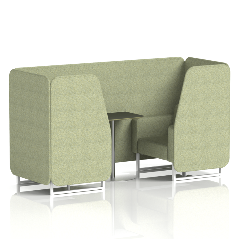 Brixworth Booth With White Legs And Black Table In Single Tone - Image 2