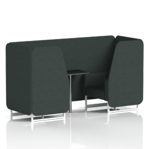 Brixworth Booth With White Legs And Black Table In Single Tone - Image 3