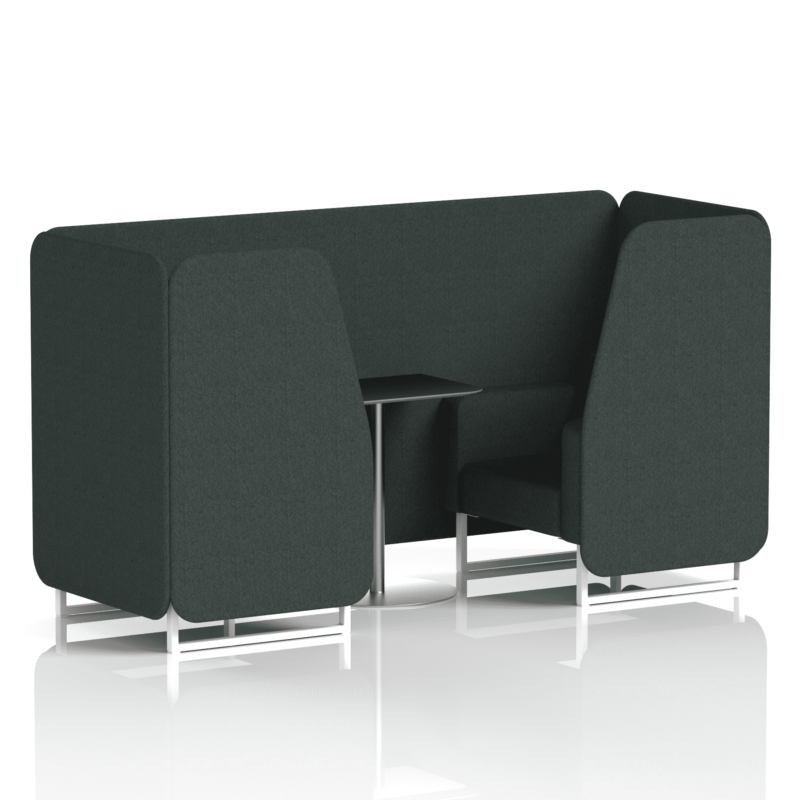 Brixworth Booth With White Legs And Black Table In Single Tone - Image 3