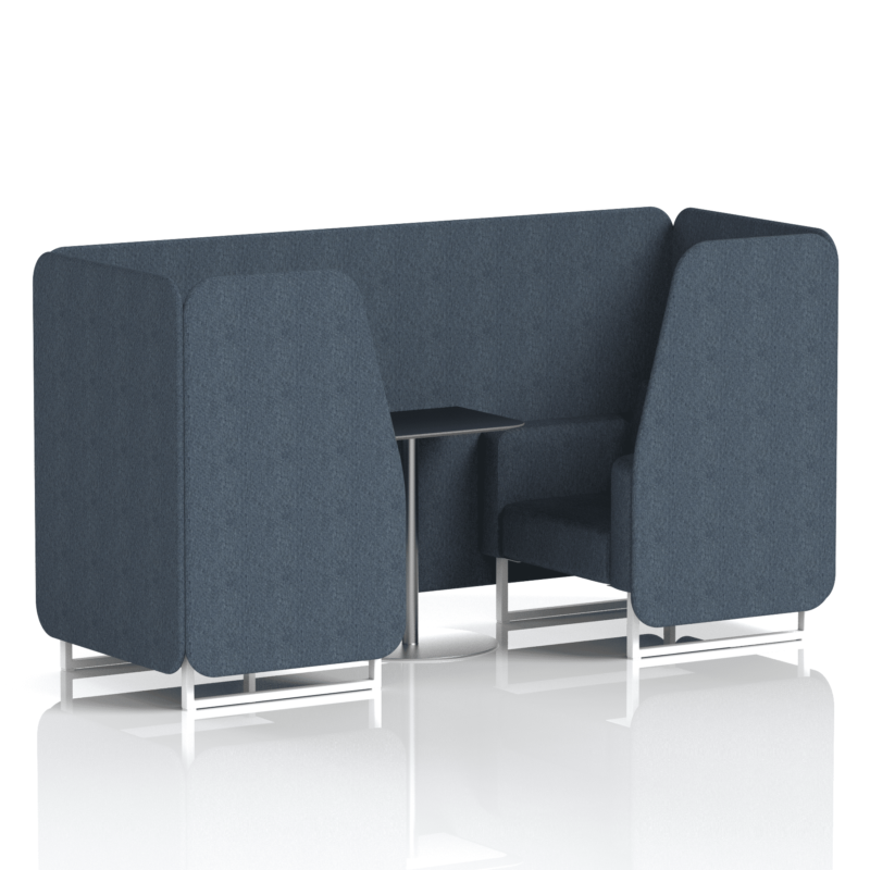 Brixworth Booth With White Legs And Black Table In Single Tone - Image 4