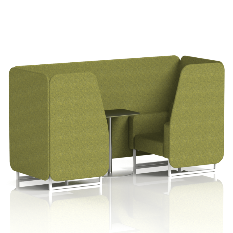 Brixworth Booth With White Legs And Black Table In Single Tone - Image 5