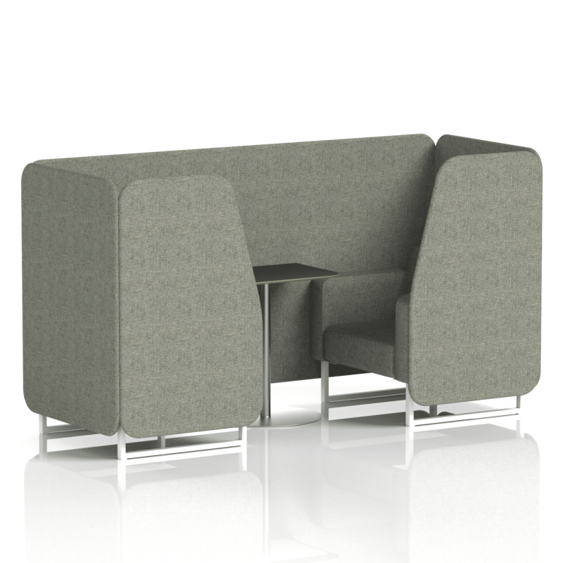 Brixworth Booth With White Legs And Black Table In Single Tone - Image 6
