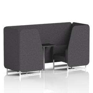 Brixworth Booth With White Legs And Black Table In Single Tone - Image 7