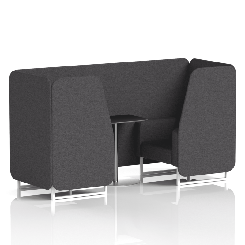 Brixworth Booth With White Legs And Black Table In Single Tone - Image 7