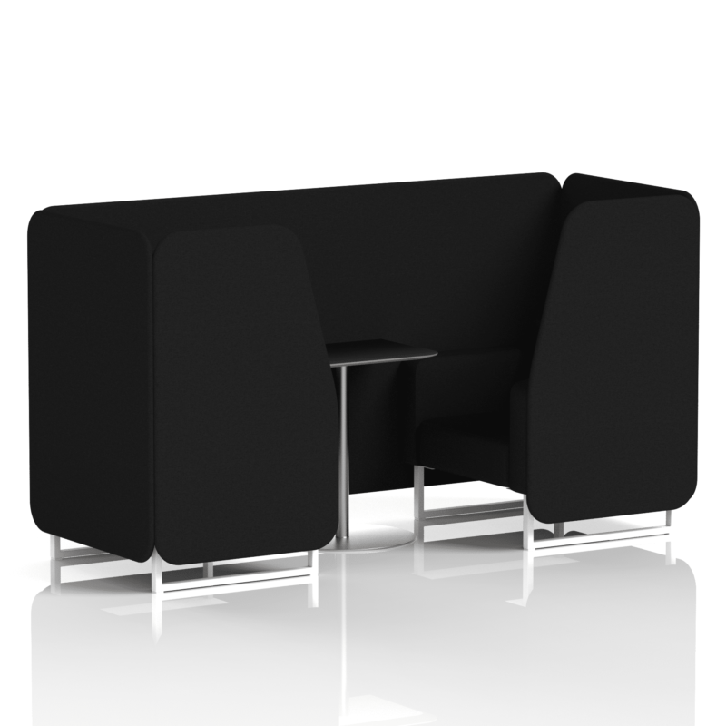 Brixworth Booth With White Legs And Black Table In Single Tone - Image 9