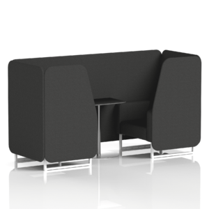 Brixworth Booth With White Legs And Black Table In Single Tone - Image 21