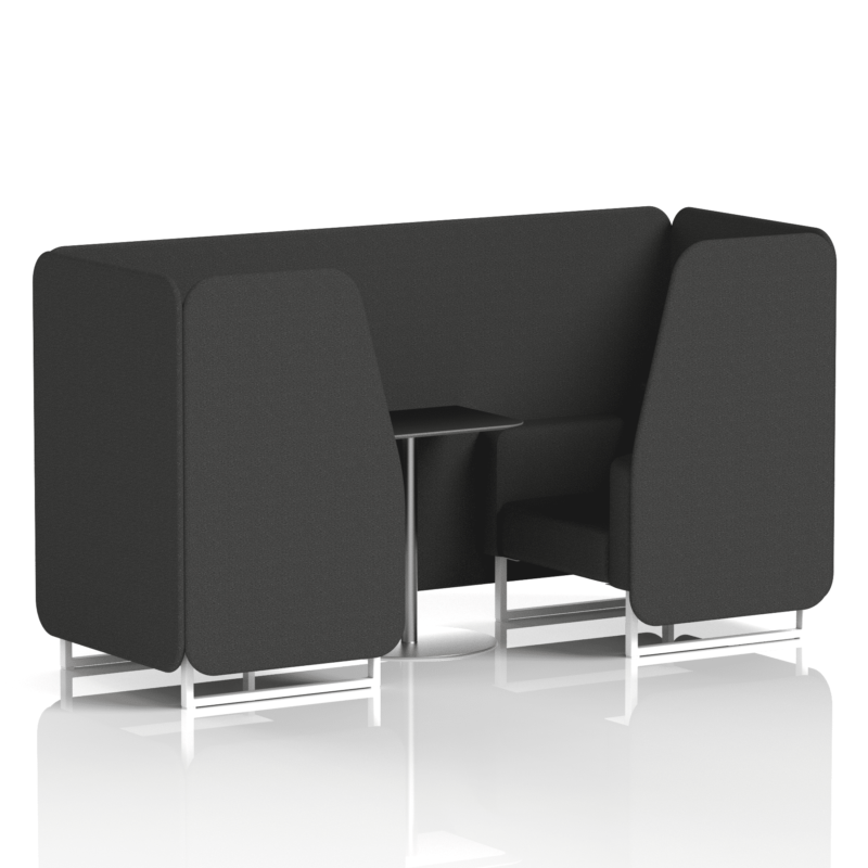 Brixworth Booth With White Legs And Black Table In Single Tone - Image 21