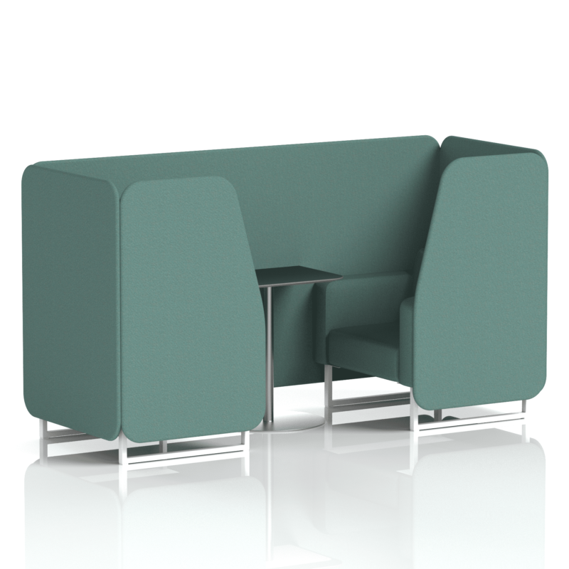 Brixworth Booth With White Legs And Black Table In Single Tone - Image 25