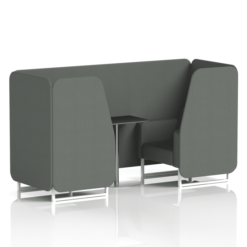Brixworth Booth With White Legs And Black Table In Single Tone - Image 26