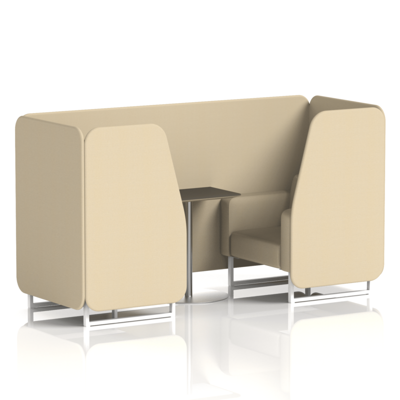 Brixworth Booth With White Legs And Black Table In Single Tone - Image 30