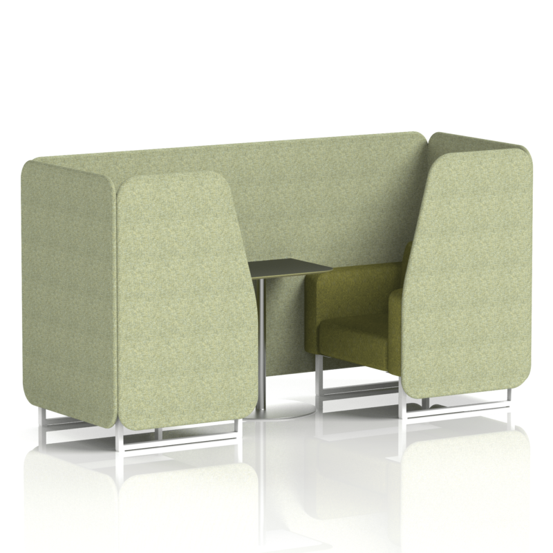 Brixworth Booth With White Legs And Black Table In Two Tone - Image 2