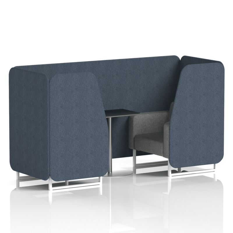 Brixworth Booth With White Legs And Black Table In Two Tone - Image 3
