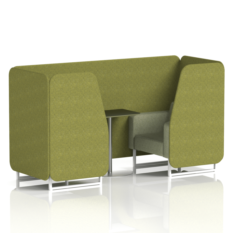 Brixworth Booth With White Legs And Black Table In Two Tone - Image 4