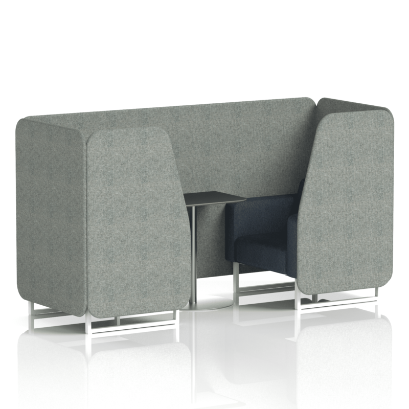 Brixworth Booth With White Legs And Black Table In Two Tone - Image 5