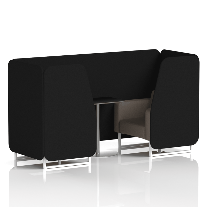 Brixworth Booth With White Legs And Black Table In Two Tone - Image 9