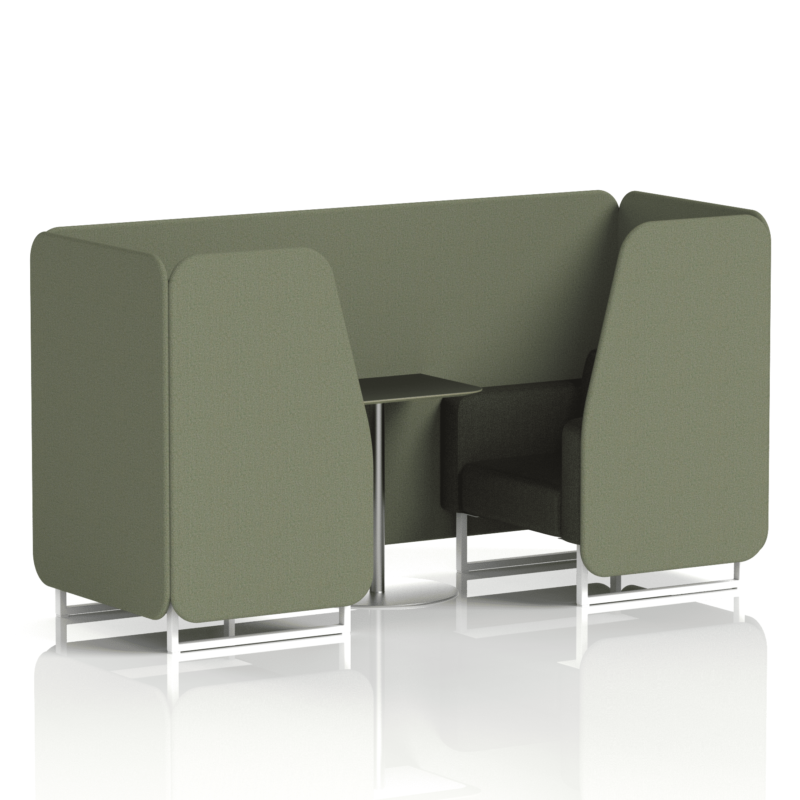 Brixworth Booth With White Legs And Black Table In Two Tone - Image 14