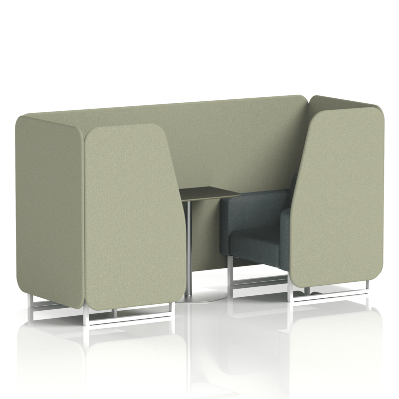 Brixworth Booth With White Legs And Black Table In Two Tone - Image 15