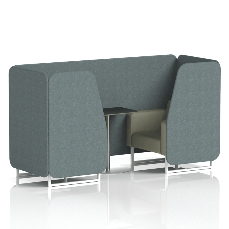 Brixworth Booth With White Legs And Black Table In Two Tone - Image 18