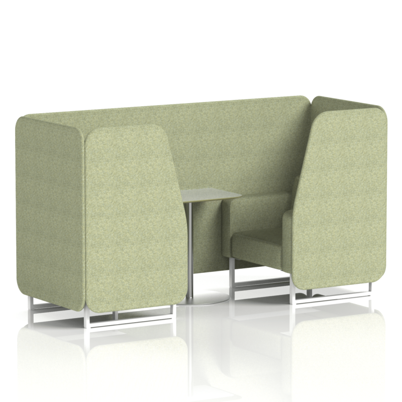 Brixworth Booth With White Legs And Grey Table In Single Tone - Image 2