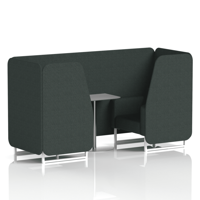 Brixworth Booth With White Legs And Grey Table In Single Tone - Image 3