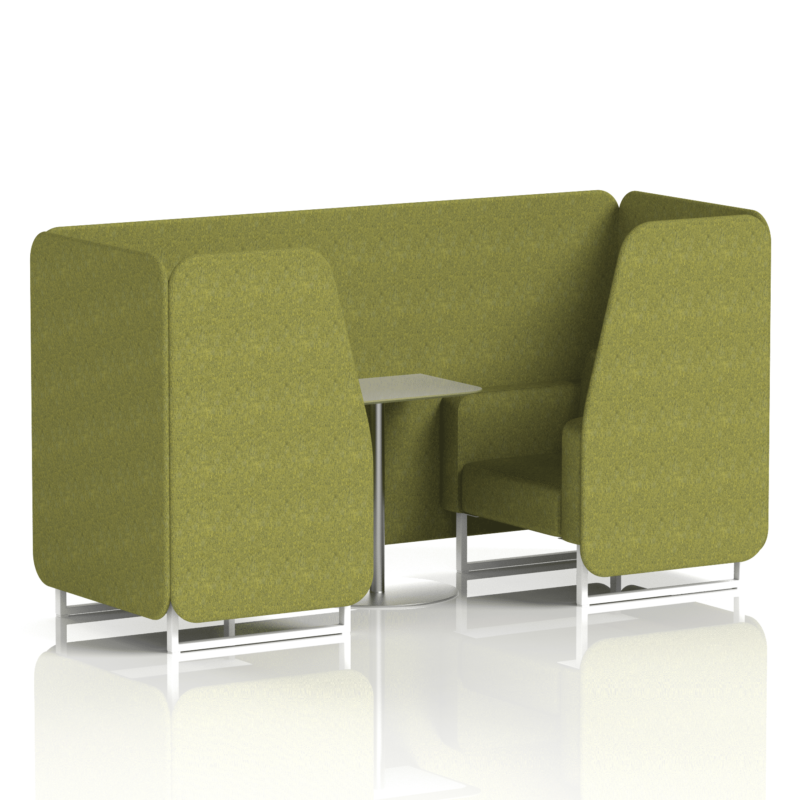 Brixworth Booth With White Legs And Grey Table In Single Tone - Image 5
