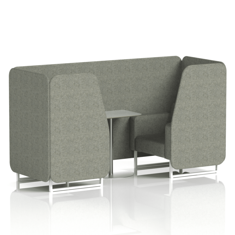 Brixworth Booth With White Legs And Grey Table In Single Tone - Image 6