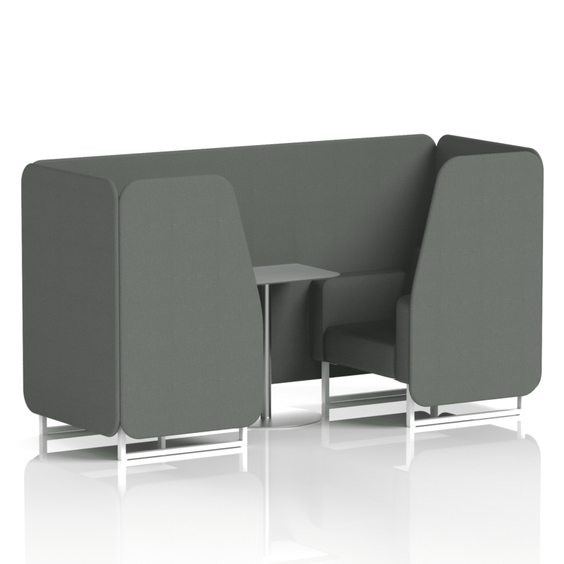 Brixworth Booth With White Legs And Grey Table In Single Tone - Image 26