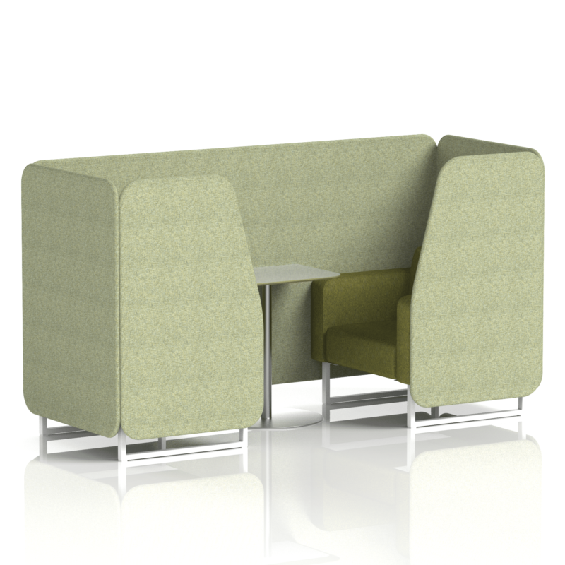 Brixworth Booth With White Legs And Grey Table In Two Tone - Image 2