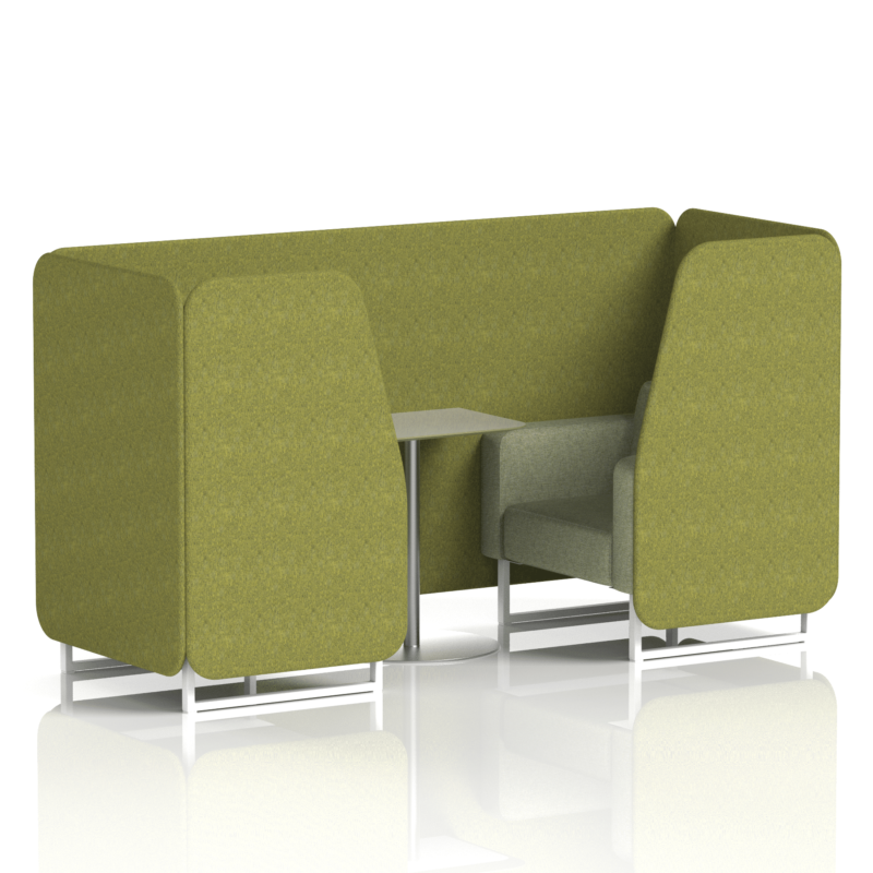 Brixworth Booth With White Legs And Grey Table In Two Tone - Image 4