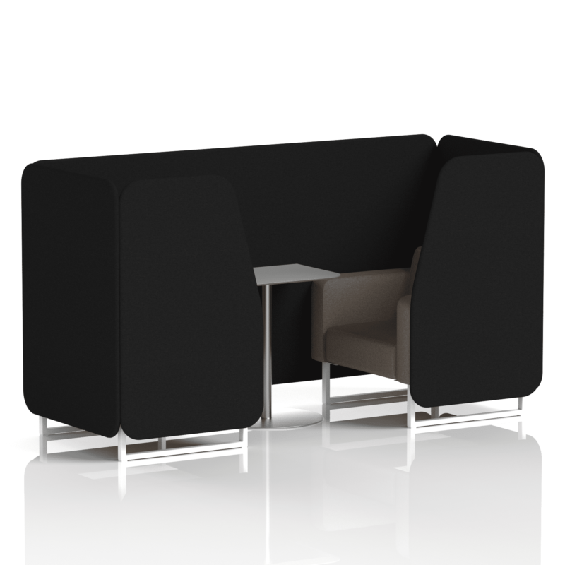 Brixworth Booth With White Legs And Grey Table In Two Tone - Image 9