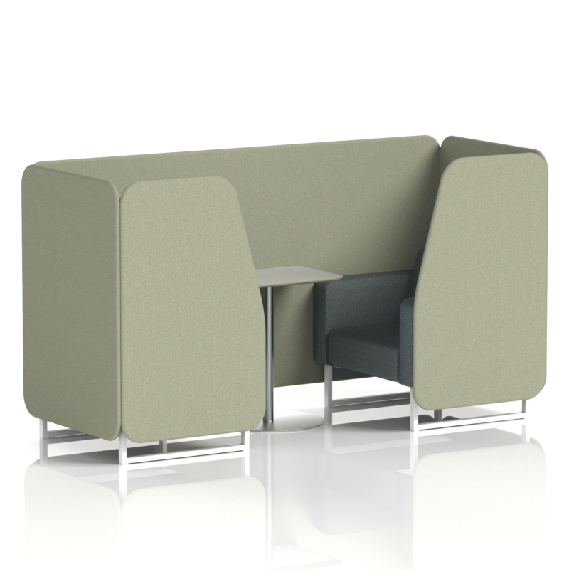 Brixworth Booth With White Legs And Grey Table In Two Tone - Image 15