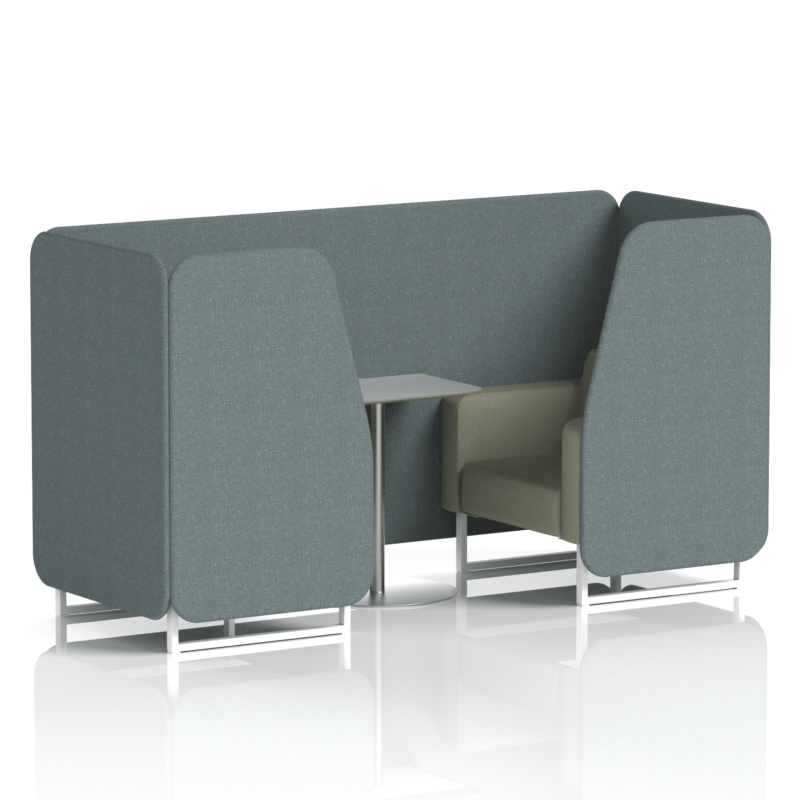 Brixworth Booth With White Legs And Grey Table In Two Tone - Image 18