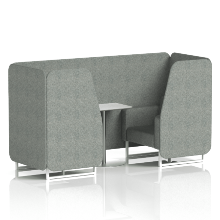 Brixworth Booth With White Legs And White Table In Single Tone