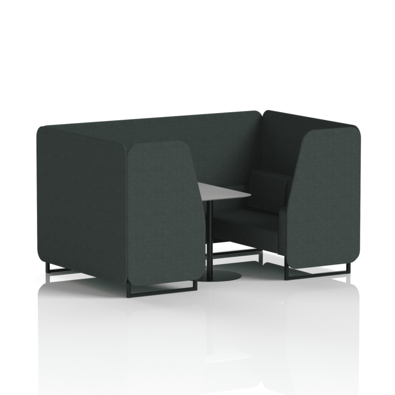 Brixworth Booth With Black Legs And Grey Table In Single Tone - Image 32