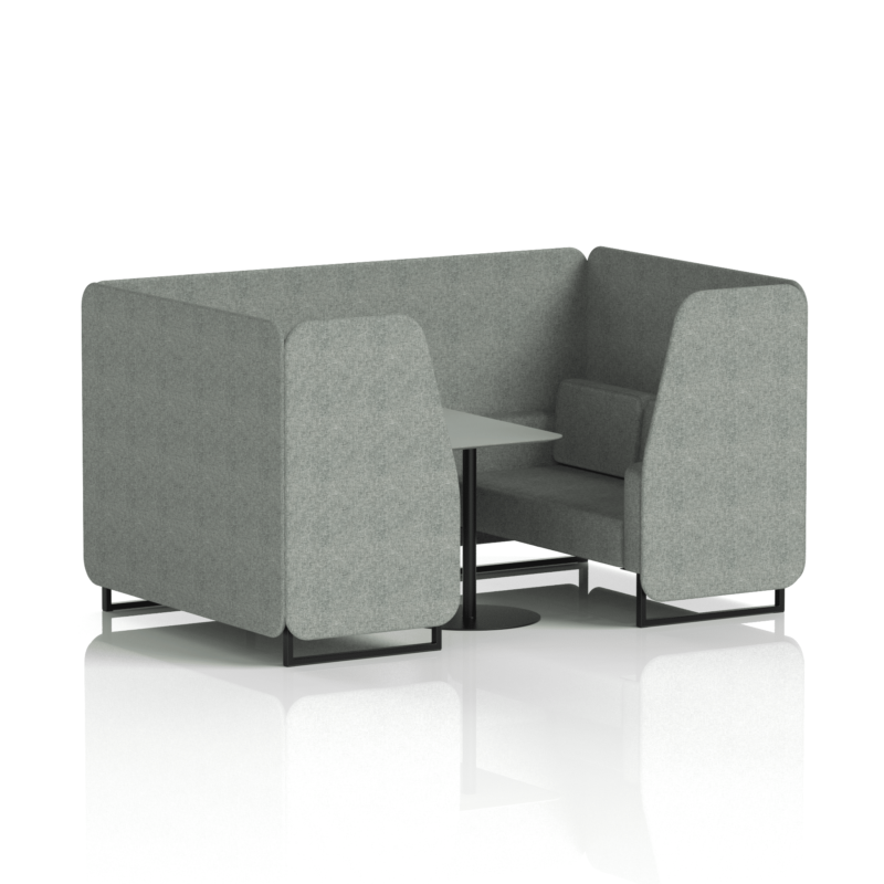 Brixworth Booth With Black Legs And Grey Table In Single Tone - Image 35