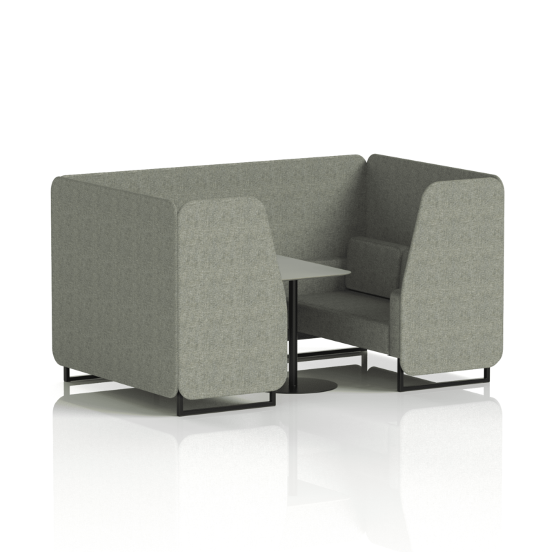 Brixworth Booth With Black Legs And Grey Table In Single Tone - Image 36