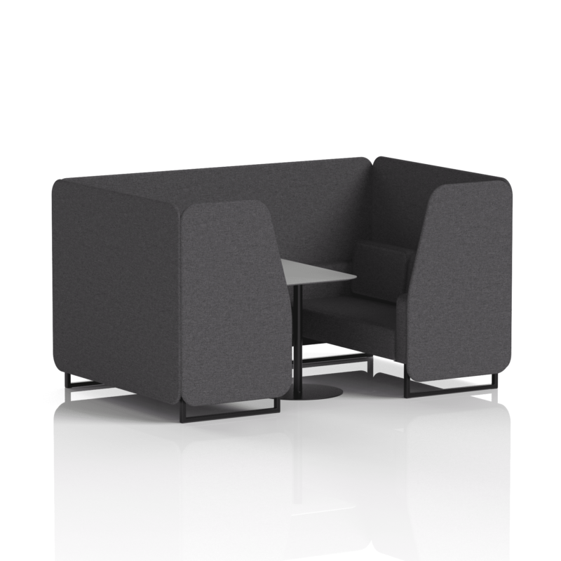 Brixworth Booth With Black Legs And Grey Table In Single Tone - Image 37