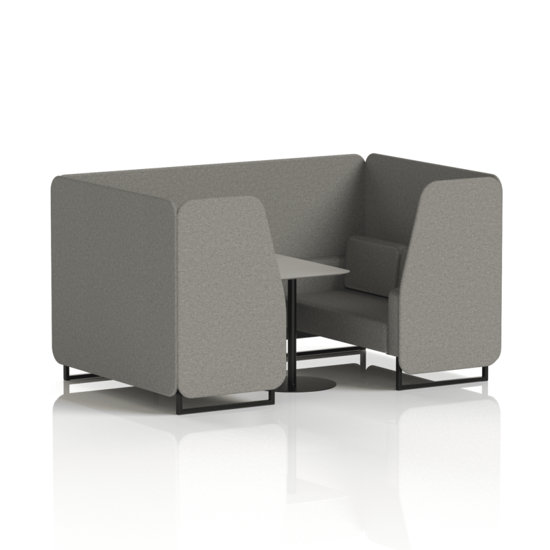 Brixworth Booth With Black Legs And Grey Table In Single Tone - Image 40
