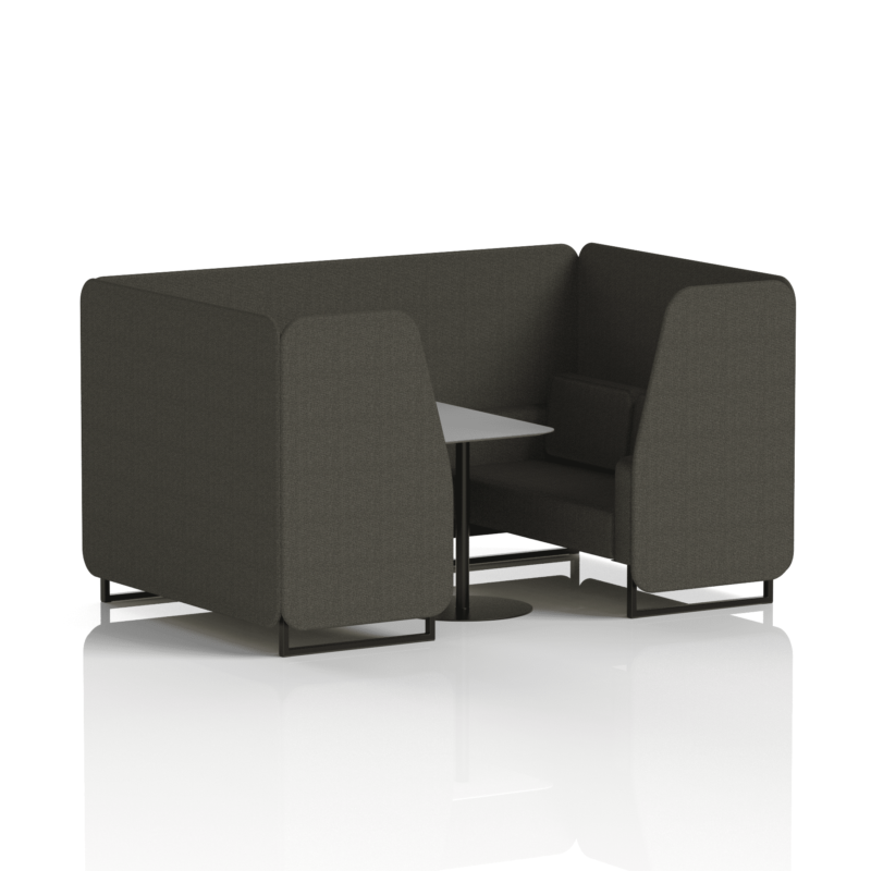 Brixworth Booth With Black Legs And Grey Table In Single Tone - Image 46