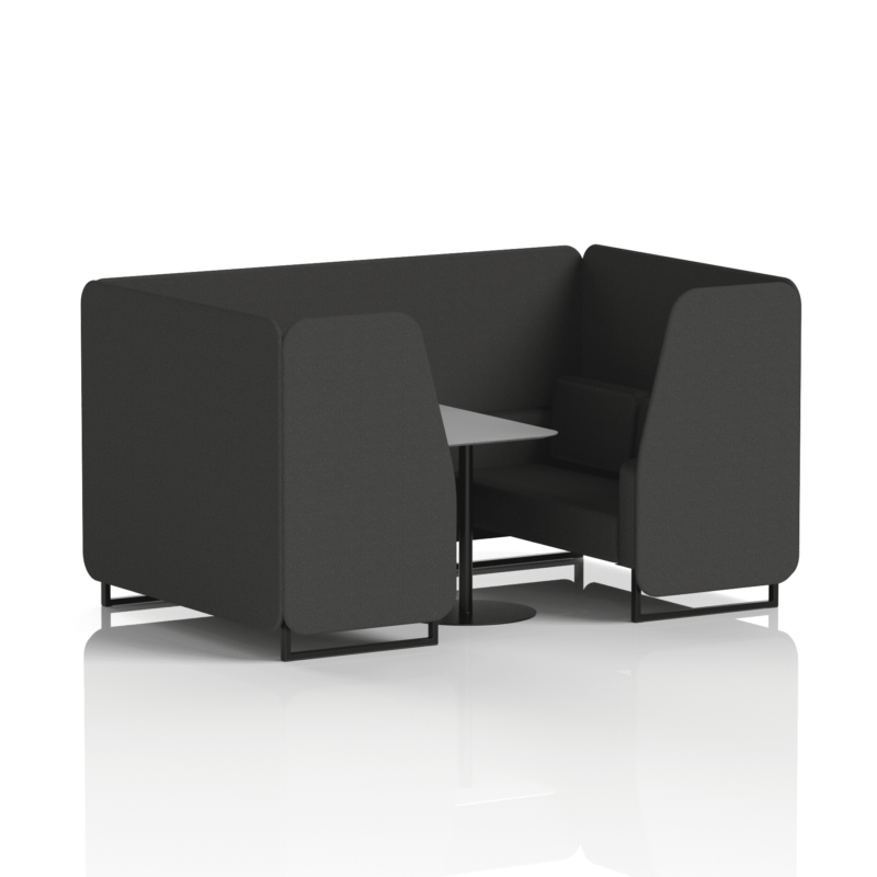 Brixworth Booth With Black Legs And Grey Table In Single Tone - Image 51