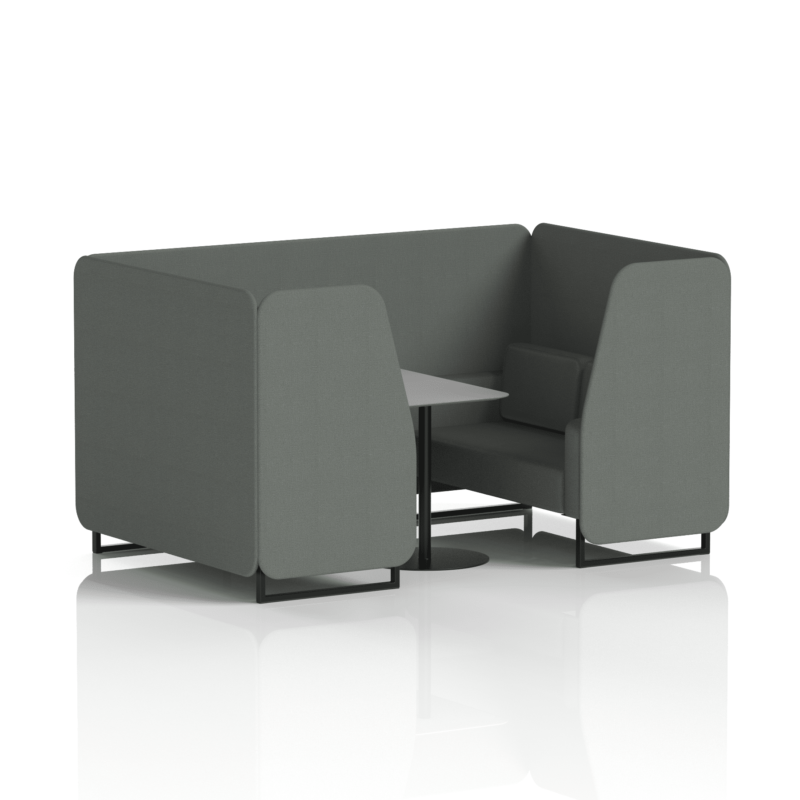 Brixworth Booth With Black Legs And Grey Table In Single Tone - Image 56