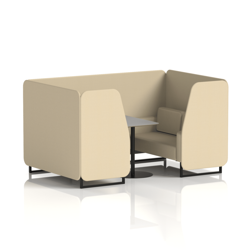 Brixworth Booth With Black Legs And Grey Table In Single Tone - Image 60
