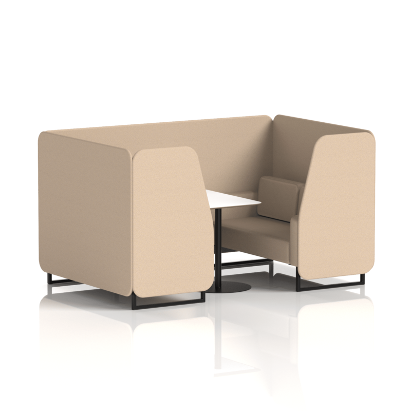 Brixworth Booth With Black Legs And White Table In Single Tone - Image 49