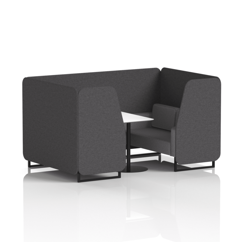Brixworth Booth With Black Legs And White Table In Two Tone - Image 37