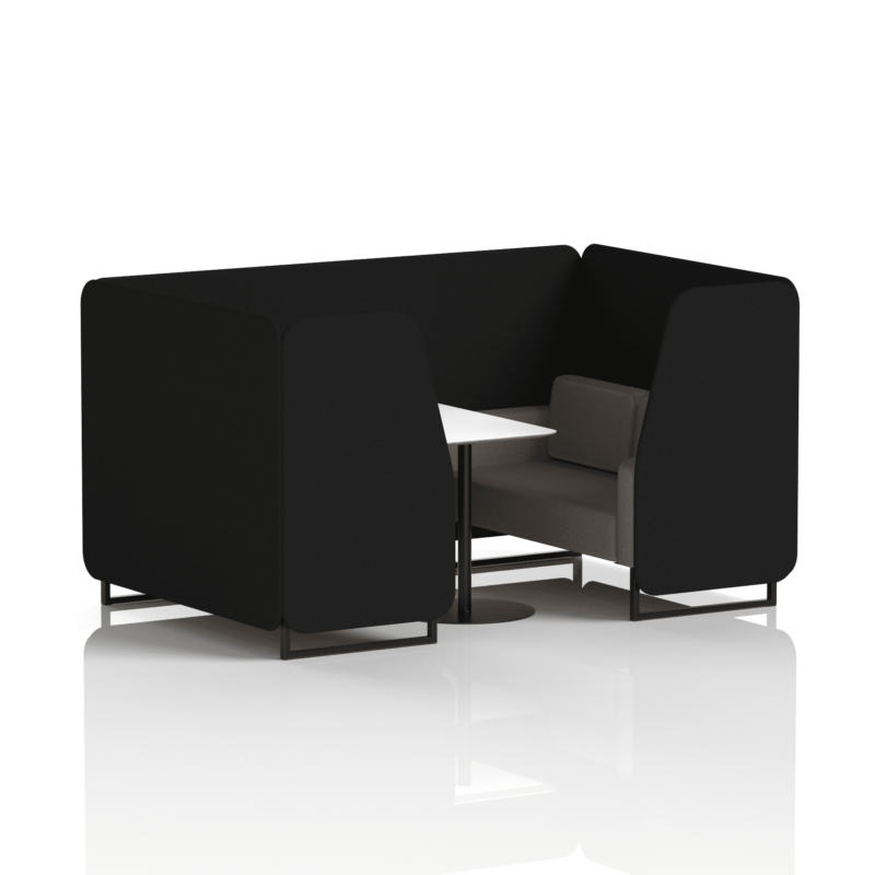 Brixworth Booth With Black Legs And White Table In Two Tone - Image 39
